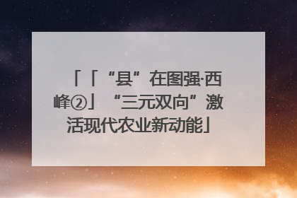 「“县”在图强·西峰②」“三元双向”激活现代农业新动能