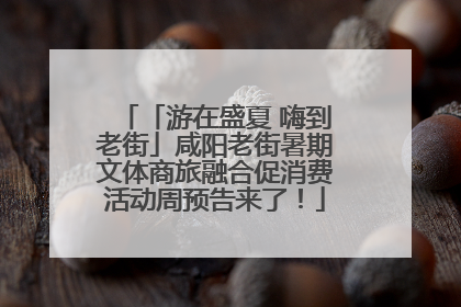 「游在盛夏 嗨到老街」咸阳老街暑期文体商旅融合促消费活动周预告来了！