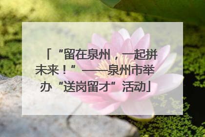 “留在泉州，一起拼未来！”——泉州市举办“送岗留才”活动