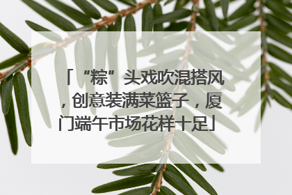 “粽”头戏吹混搭风，创意装满菜篮子，厦门端午市场花样十足