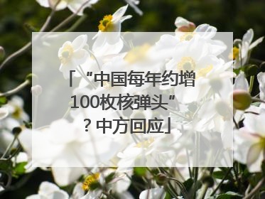 “中国每年约增100枚核弹头”？中方回应