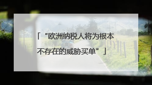 “欧洲纳税人将为根本不存在的威胁买单”