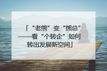 “老熊”变“熊总”——看“个转企”如何转出发展新空间