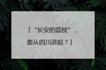 “长安的荔枝”，要从四川讲起？