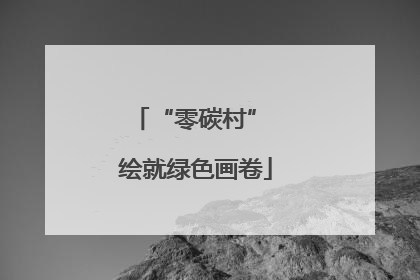“零碳村” 绘就绿色画卷