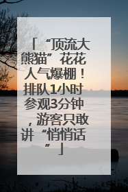 “顶流大熊猫”花花人气爆棚！排队1小时参观3分钟，游客只敢讲“悄悄话”