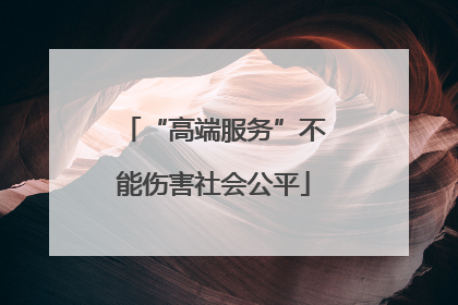 “高端服务”不能伤害社会公平