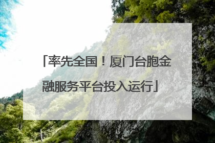 率先全国！厦门台胞金融服务平台投入运行
