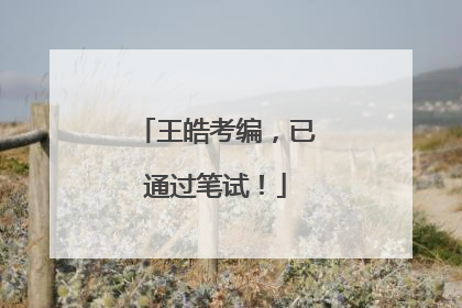 王皓考编，已通过笔试！