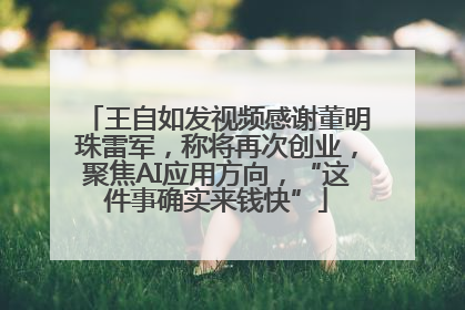 王自如发视频感谢董明珠雷军，称将再次创业，聚焦AI应用方向，“这件事确实来钱快”
