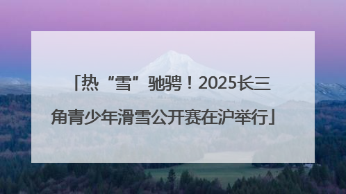 热“雪”驰骋！2025长三角青少年滑雪公开赛在沪举行