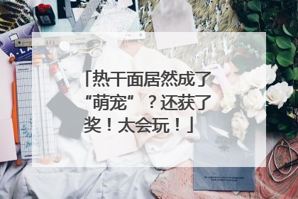 热干面居然成了“萌宠”？还获了奖！太会玩！