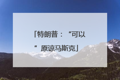 特朗普：“可以”原谅马斯克