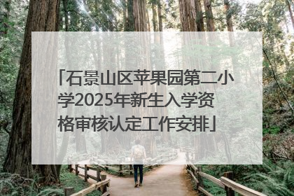 石景山区苹果园第二小学2025年新生入学资格审核认定工作安排