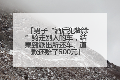 男子“酒后犯糊涂”骑走别人的车，结果到派出所还车、道歉还赔了500元