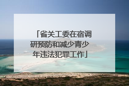 省关工委在宿调研预防和减少青少年违法犯罪工作