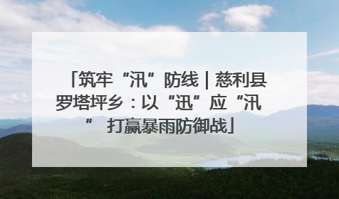 筑牢“汛”防线｜慈利县罗塔坪乡：以“迅”应“汛” 打赢暴雨防御战
