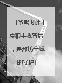 筝鸣时评丨夏粮丰收背后，是潍坊全城的守护