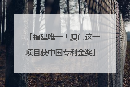 福建唯一！厦门这一项目获中国专利金奖