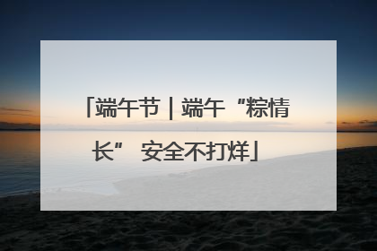 端午节｜端午“粽情长” 安全不打烊