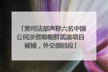 美司法部声称六名中国公民涉资助朝鲜武器项目被捕，外交部回应