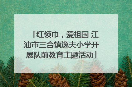 红领巾，爱祖国 江油市三合镇逸夫小学开展队前教育主题活动