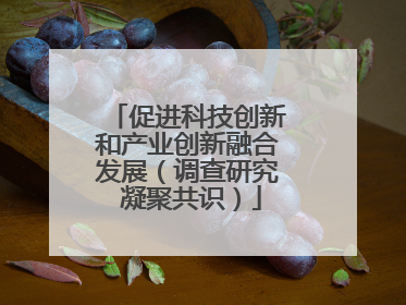促进科技创新和产业创新融合发展（调查研究 凝聚共识）