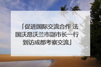促进国际交流合作 法国沃昂沃兰市副市长一行到访成都考察交流