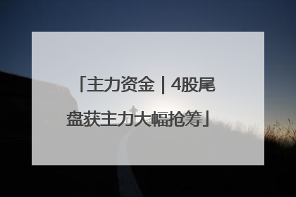 主力资金｜4股尾盘获主力大幅抢筹