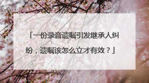 一份录音遗嘱引发继承人纠纷，遗嘱该怎么立才有效？