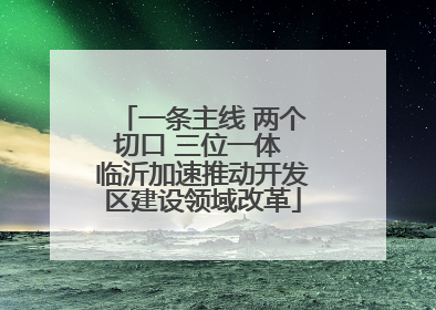 一条主线 两个切口 三位一体 临沂加速推动开发区建设领域改革
