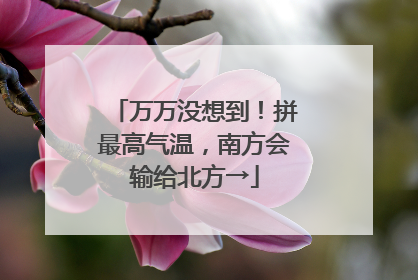 万万没想到！拼最高气温，南方会输给北方→