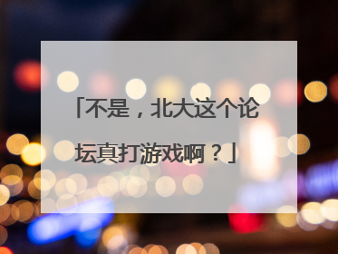 不是，北大这个论坛真打游戏啊？