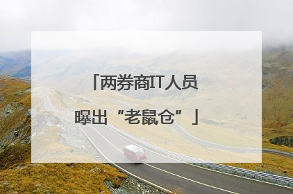 两券商IT人员曝出“老鼠仓”