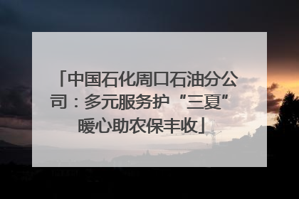 中国石化周口石油分公司：多元服务护“三夏” 暖心助农保丰收