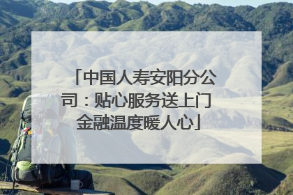 中国人寿安阳分公司：贴心服务送上门 金融温度暖人心
