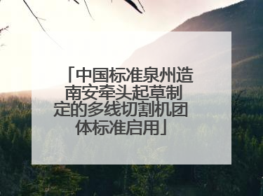 中国标准泉州造 南安牵头起草制定的多线切割机团体标准启用