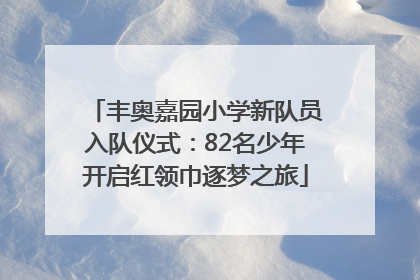 丰奥嘉园小学新队员入队仪式：82名少年开启红领巾逐梦之旅