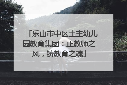 乐山市中区土主幼儿园教育集团：正教师之风，铸教育之魂