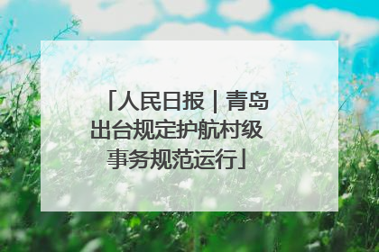 人民日报｜青岛出台规定护航村级事务规范运行