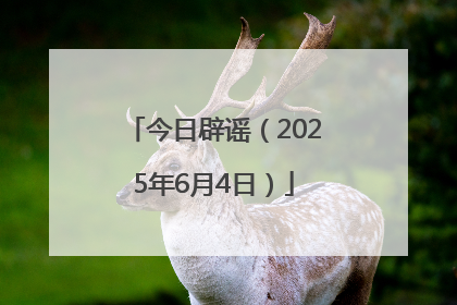 今日辟谣（2025年6月4日）