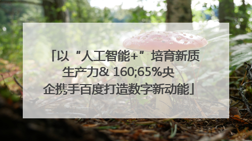 以“人工智能+”培育新质生产力& 160;65%央企携手百度打造数字新动能