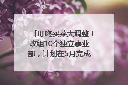 叮咚买菜大调整！改组10个独立事业部，计划在5月完成App端全面改版