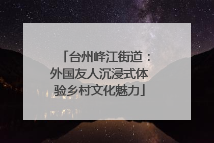 台州峰江街道：外国友人沉浸式体验乡村文化魅力