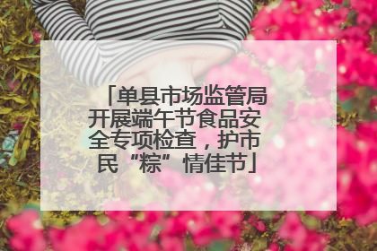 单县市场监管局开展端午节食品安全专项检查，护市民“粽”情佳节