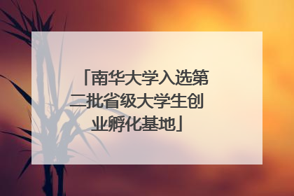 南华大学入选第二批省级大学生创业孵化基地