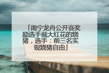 南宁龙舟公开赛奖励选手戴大红花的烧猪，选手：前三名实现烧猪自由