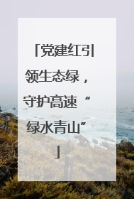 党建红引领生态绿，守护高速“绿水青山”