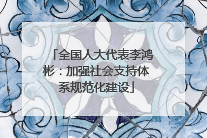 全国人大代表李鸿彬：加强社会支持体系规范化建设
