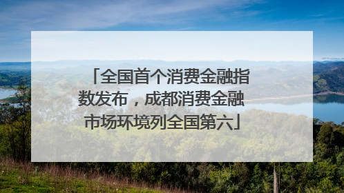 全国首个消费金融指数发布，成都消费金融市场环境列全国第六